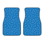 Blue And White Stethoscope Pattern Print Front Car Floor Mats