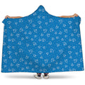 Blue And White Stethoscope Pattern Print Hooded Blanket