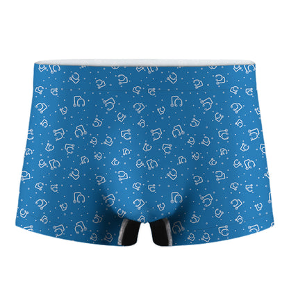 Blue And White Stethoscope Pattern Print Men's Boxer Briefs