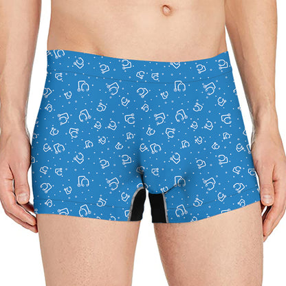 Blue And White Stethoscope Pattern Print Men's Boxer Briefs