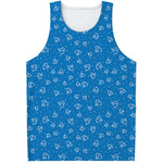 Blue And White Stethoscope Pattern Print Men's Tank Top