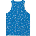 Blue And White Stethoscope Pattern Print Men's Tank Top