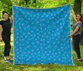Blue And White Stethoscope Pattern Print Quilt