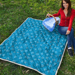 Blue And White Stethoscope Pattern Print Quilt
