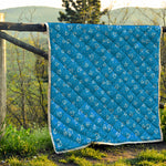 Blue And White Stethoscope Pattern Print Quilt