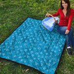 Blue And White Stethoscope Pattern Print Quilt