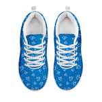 Blue And White Stethoscope Pattern Print White Sneakers