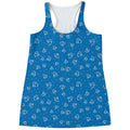 Blue And White Stethoscope Pattern Print Women's Racerback Tank Top