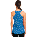 Blue And White Stethoscope Pattern Print Women's Racerback Tank Top