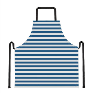 Blue And White Striped Pattern Print Apron