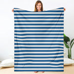 Blue And White Striped Pattern Print Blanket