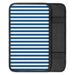 Blue And White Striped Pattern Print Car Center Console Cover