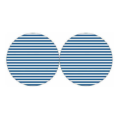 Blue And White Striped Pattern Print Car Coasters