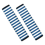 Blue And White Striped Pattern Print Car Seat Belt Covers