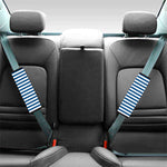 Blue And White Striped Pattern Print Car Seat Belt Covers