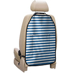 Blue And White Striped Pattern Print Car Seat Organizers