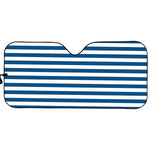 Blue And White Striped Pattern Print Car Sun Shade