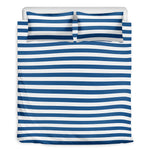 Blue And White Striped Pattern Print Duvet Cover Bedding Set