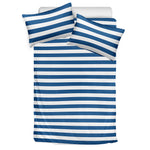Blue And White Striped Pattern Print Duvet Cover Bedding Set