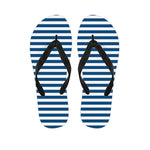 Blue And White Striped Pattern Print Flip Flops