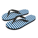 Blue And White Striped Pattern Print Flip Flops