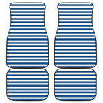 Blue And White Striped Pattern Print Front and Back Car Floor Mats