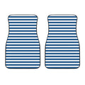 Blue And White Striped Pattern Print Front Car Floor Mats