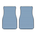 Blue And White Striped Pattern Print Front Car Floor Mats