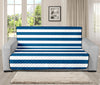 Blue And White Striped Pattern Print Futon Protector