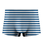 Blue And White Striped Pattern Print Men's Boxer Briefs