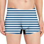 Blue And White Striped Pattern Print Men's Boxer Briefs