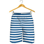 Blue And White Striped Pattern Print Men's Shorts