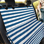 Blue And White Striped Pattern Print Pet Car Back Seat Cover