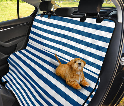 Blue And White Striped Pattern Print Pet Car Back Seat Cover