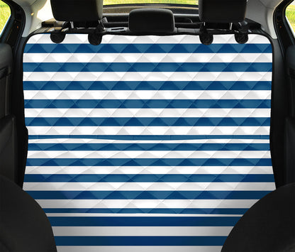 Blue And White Striped Pattern Print Pet Car Back Seat Cover