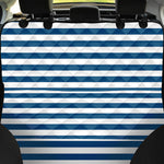 Blue And White Striped Pattern Print Pet Car Back Seat Cover
