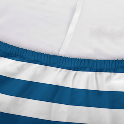 Blue And White Striped Pattern Print Sofa Cover