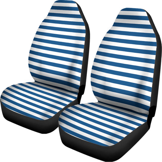 Blue And White Striped Pattern Print Universal Fit Car Seat Covers