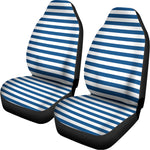 Blue And White Striped Pattern Print Universal Fit Car Seat Covers