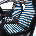 Blue And White Striped Pattern Print Universal Fit Car Seat Covers