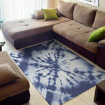 Blue And White Tie Dye Print Area Rug