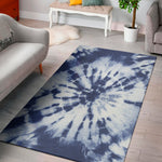 Blue And White Tie Dye Print Area Rug