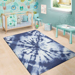 Blue And White Tie Dye Print Area Rug