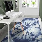 Blue And White Tie Dye Print Area Rug