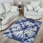 Blue And White Tie Dye Print Area Rug