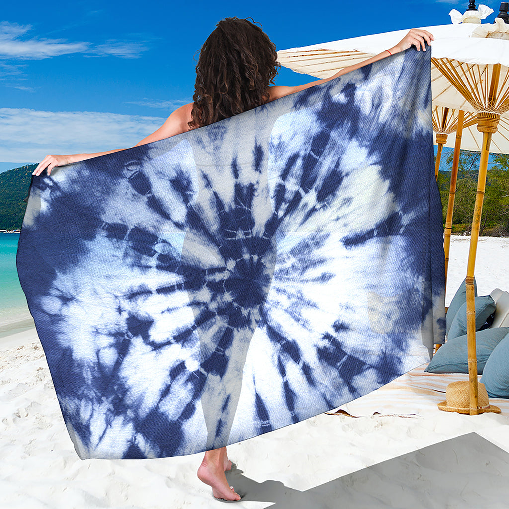 Blue And White Tie Dye Print Beach Sarong Wrap – GearFrost