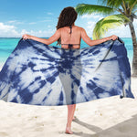 Blue And White Tie Dye Print Beach Sarong Wrap