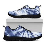 Blue And White Tie Dye Print Black Sneakers