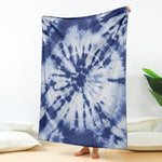 Blue And White Tie Dye Print Blanket