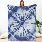 Blue And White Tie Dye Print Blanket
